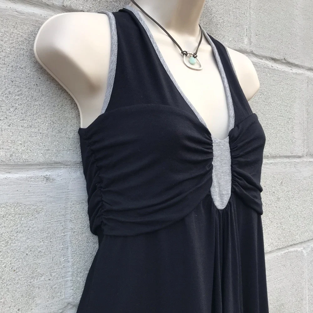 MOD-O-DOC  asymmetrical sleeveless tunic top black & grey Size SMALL - Picture 6 of 15
